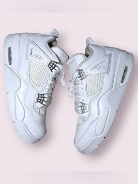 Nike Air Jordan 4 Retro Pure Money 2017 Men's Size 10 White/Silver